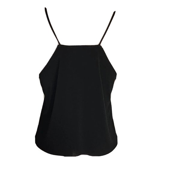 BRANDY MELVILLE Solid All Black V Neck Spaghetti Strap Camisole Top Womens OS - Picture 3 of 6
